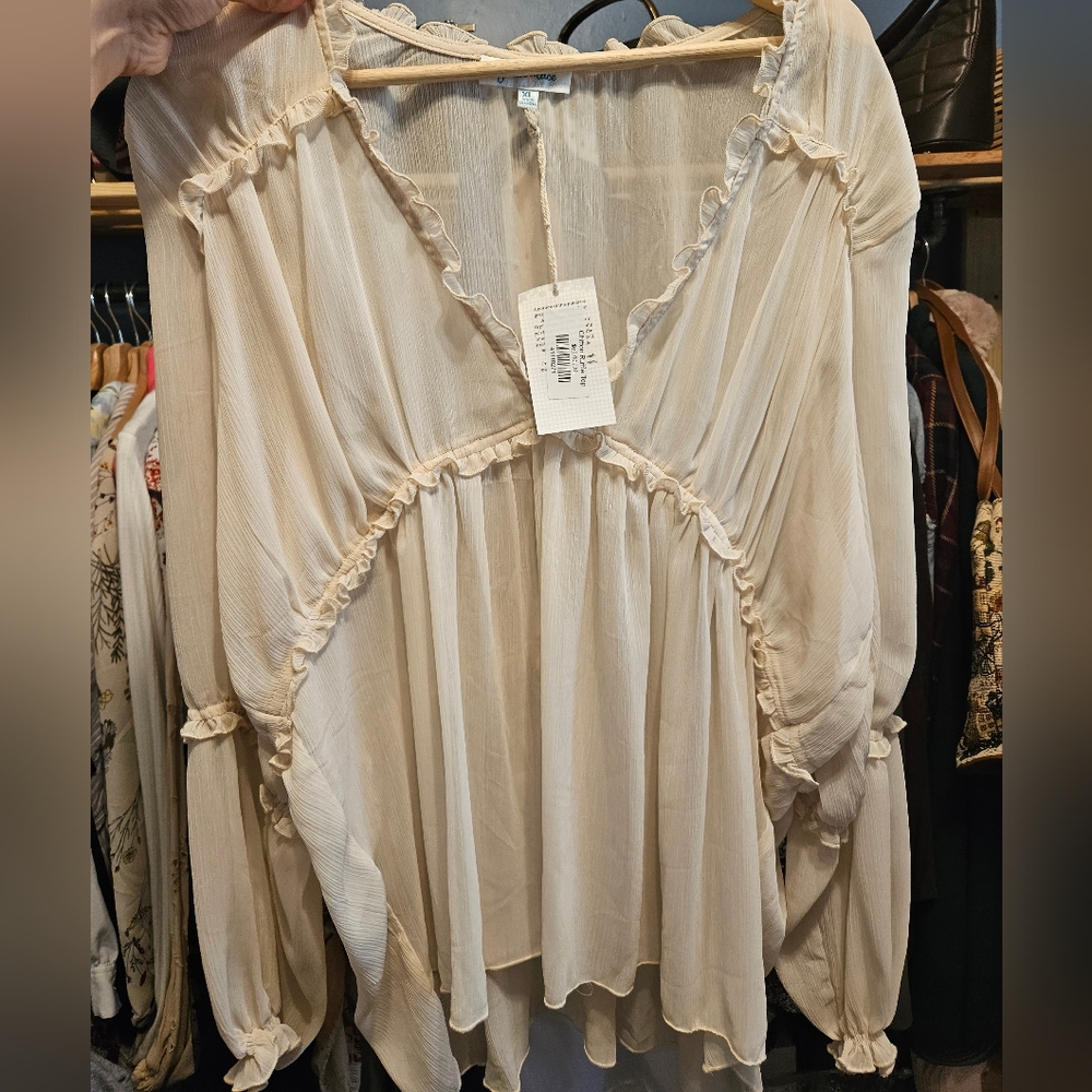 Grace & Lace Chiffon Ruffle Top - Picture 1 of 4
